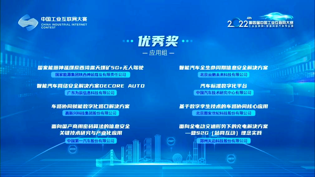 天迈科技荣获第四届中国工业互联网大赛优秀奖